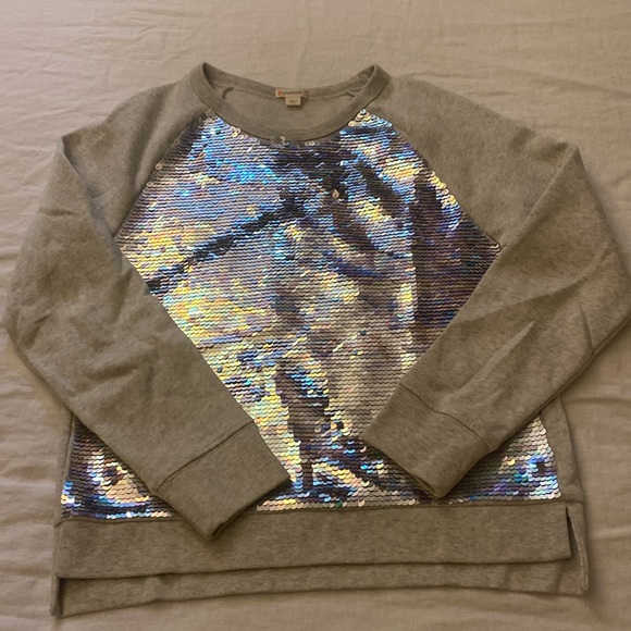 J.Crew Crewcuts girls sequin sweatshirt size 14 - Picture 3 of 9